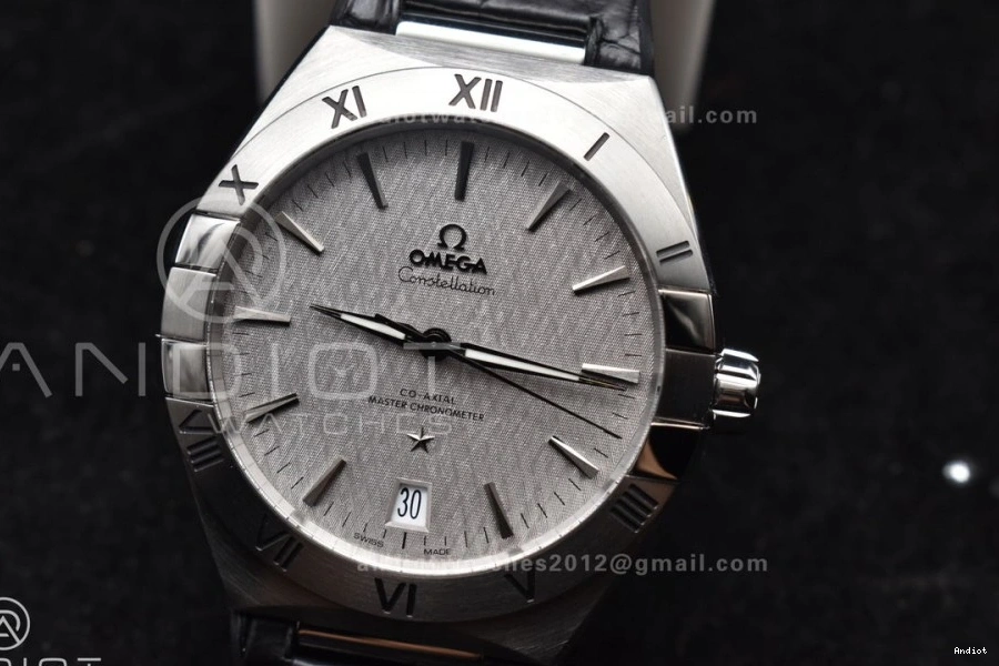 Gray Best Strap Constellation Edition 1:1 Gummy SS VSF Super A8900 on Black Clone Dial 0208